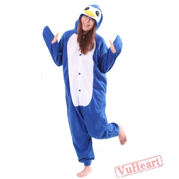 Cute Blue Penguin Kigurumi Onesies Pajamas Costumes for Women & Men