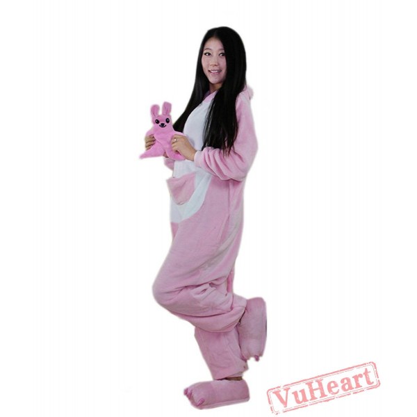 Pink Kangaroo Couple Onesies / Pajamas / Costumes