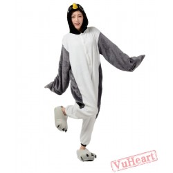 Grey Penguin Kigurumi Onesies Pajamas Costumes for Women & Men