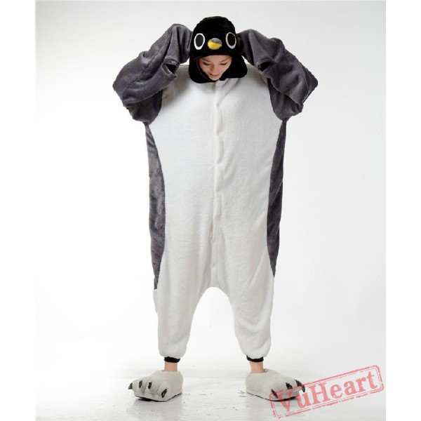 Grey Penguin Kigurumi Onesies Pajamas Costumes for Women & Men