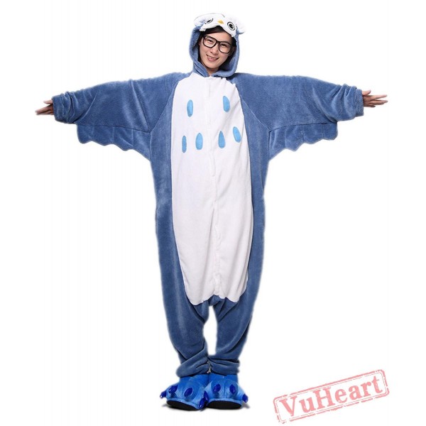 Blue Owl Cute Cartoon Kigurumi Onesies Pajamas Costumes for Women & Men