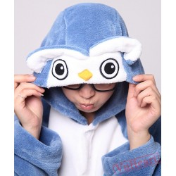 Blue Owl Cute Cartoon Kigurumi Onesies Pajamas Costumes for Women & Men