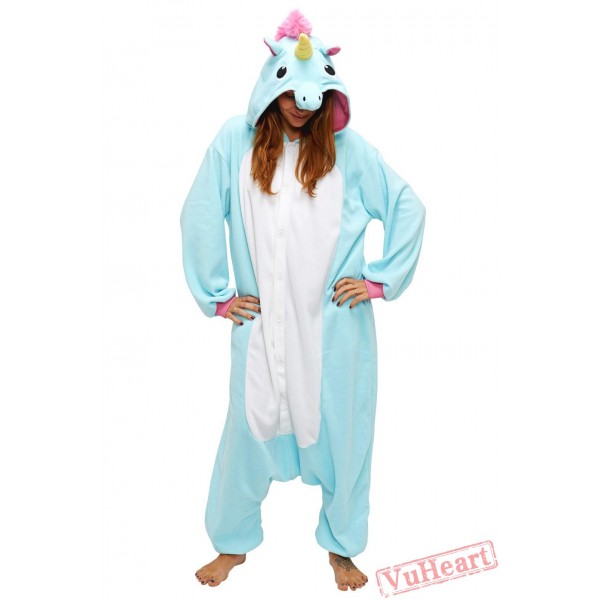 Blue Unicorn Kigurumi Onesies Pajamas Costumes for Women & Men