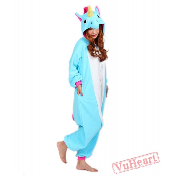 Lake Blue Unicorn Kigurumi Onesies Pajamas Costumes for Women & Men