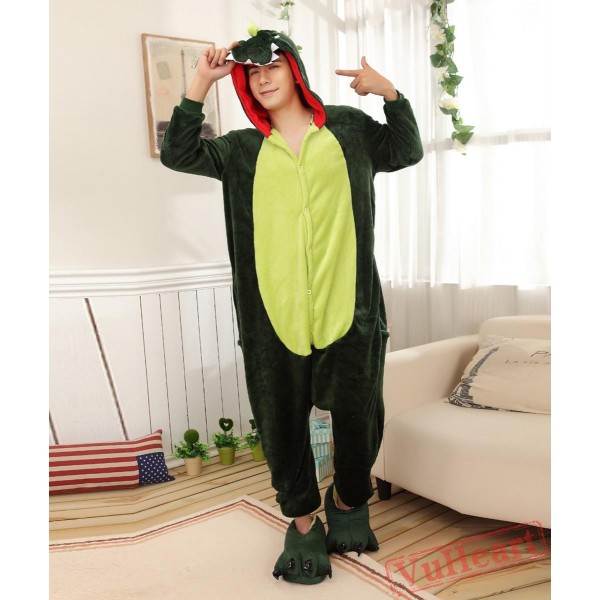 Green Dinosaur Kigurumi Onesies Pajamas Costumes for Women & Men