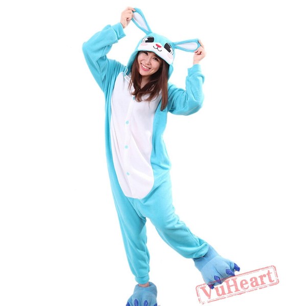 Blue Rabbit Kigurumi Onesies Pajamas Costumes for Women & Men