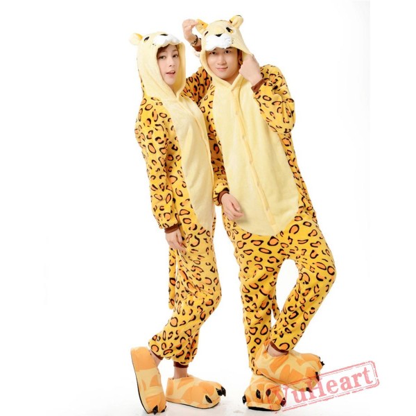 Adult Leopard Tiger Couple Onesies / Pajamas / Costumes