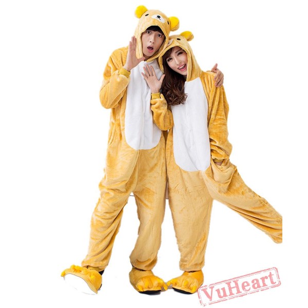 Yellow Bear Kigurumi Onesies Pajamas Costumes for Women & Men