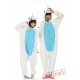 White Blue Unicorn Couple Onesies / Pajamas / Costumes