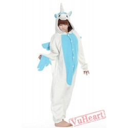 White Blue Unicorn Kigurumi Onesies Pajamas Costumes for Women & Men