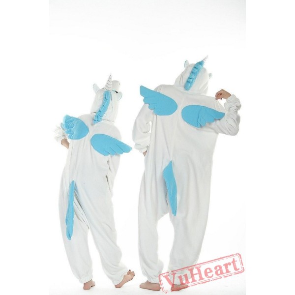 White Blue Unicorn Kigurumi Onesies Pajamas Costumes for Women & Men