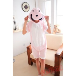 Summer Pink Dinosaur Couple Onesies / Pajamas / Costumes