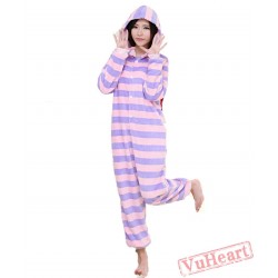 Spring & Autumn Purple Stripes Kigurumi Onesies Pajamas for Women & Men