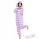 Spring & Autumn Purple Stripes Kigurumi Onesies Pajamas for Women & Men
