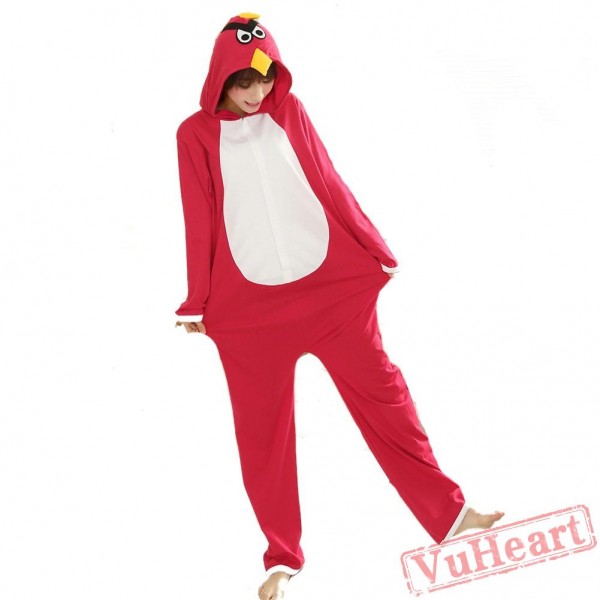 Spring & Autumn Red Angry Bird Kigurumi Onesies Pajamas for Women & Men