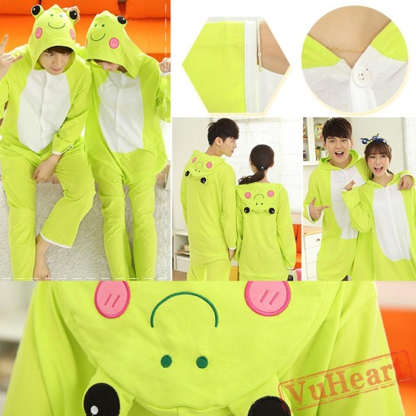 Green Frog Couple Onesies / Pajamas / Costumes