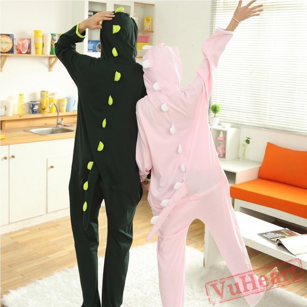 Spring & Autumn Pink Dinosaur Kigurumi Onesies Pajamas for Women & Men