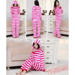 Spring & Autumn Rose Stripes Kigurumi Onesies Pajamas for Women & Men