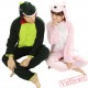 Green Dinosaur Couple Onesies / Pajamas / Costumes