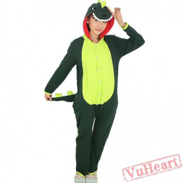 Green Dinosaur Couple Onesies / Pajamas / Costumes