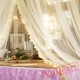 Elegant Hanging Yellow Mosquito Net for Double Bed