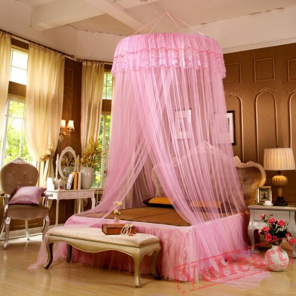 Elegant Lace Purple Mosquito Net for Double Bed