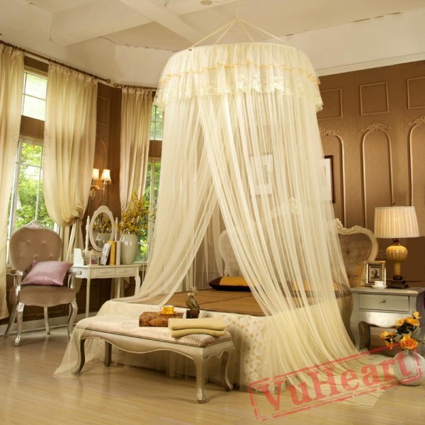 Elegant Lace Purple Mosquito Net for Double Bed