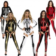 Woman Sexy Skeleton Adult Onesies Club Costumes