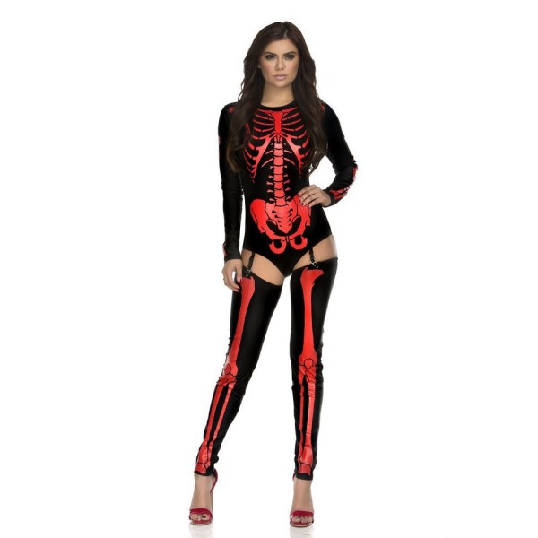 Woman Sexy Skeleton Adult Onesies Club Costumes