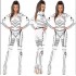 Woman White Skull / Ghost Bride Adult Onesies Club Costumes