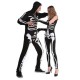 Men Black Skull Adult Onesies Club Costumes