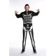 Men Black Skull Adult Onesies Club Costumes