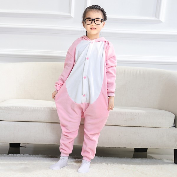 Child Pajamas Pink Pig Animal Costume Onesies
