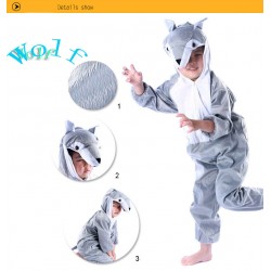 Lovely Kids Unisex Children Onesie Pajamas Animal Onesie wolf