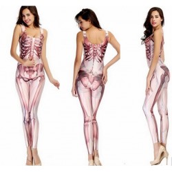 Sexy Adult Sugar Skull Catsuit Costume Bodysuits Onesie