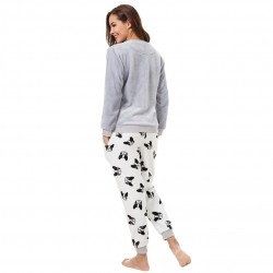 Flannel Pajamas Set Sweatshirt + Pants + Eye Mask