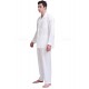 Mens Silk Satin Pajamas Set Striped Black