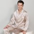 High-Grade Silk Men Printed Long-Sleeve Pajama Sets