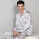 High-Grade Silk Men Printed Long-Sleeve Pajama Sets