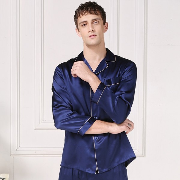 Silk Men Long-Sleeved Pajama Sets