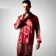 Men's Satin Silk Printed Long-Sleeved Pajama Sets