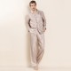 Silk Long Sleeve Mature Men Pajamas Sets