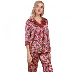 Women Pajama Sets 2 Piece Summer Silk Pajamas
