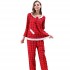 Long Cotton Ladies Comfort Lace Long Sleeve Pajamas Set