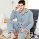 Mens Comfort Cotton Plaid Pajama Set Winter Warm Sleepwear