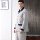 Cotton Men Pajama Set Casual Polka Dot Warm Sleepwear