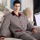 Mens Pajama Sets Fashion Cotton Long Sleeve Casual Plaid Pajamas