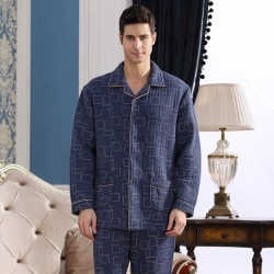Men Pajama Set Cotton Warm Soft Pajamas