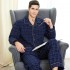 Men Classic Long Sleeve Plaid Warm Cotton Pajama Set