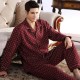 Fashion Men Pajamas Set Cotton Long Sleeve Warm Pajamas